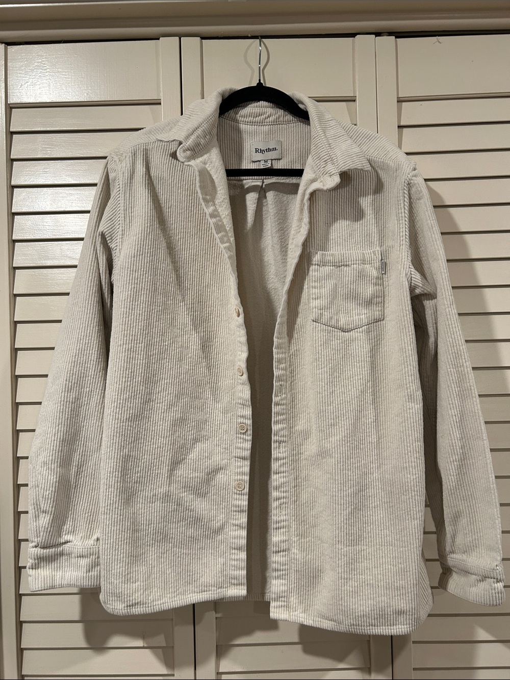 Rhythm Off-White Corduroy Button-Front Shacket Size M